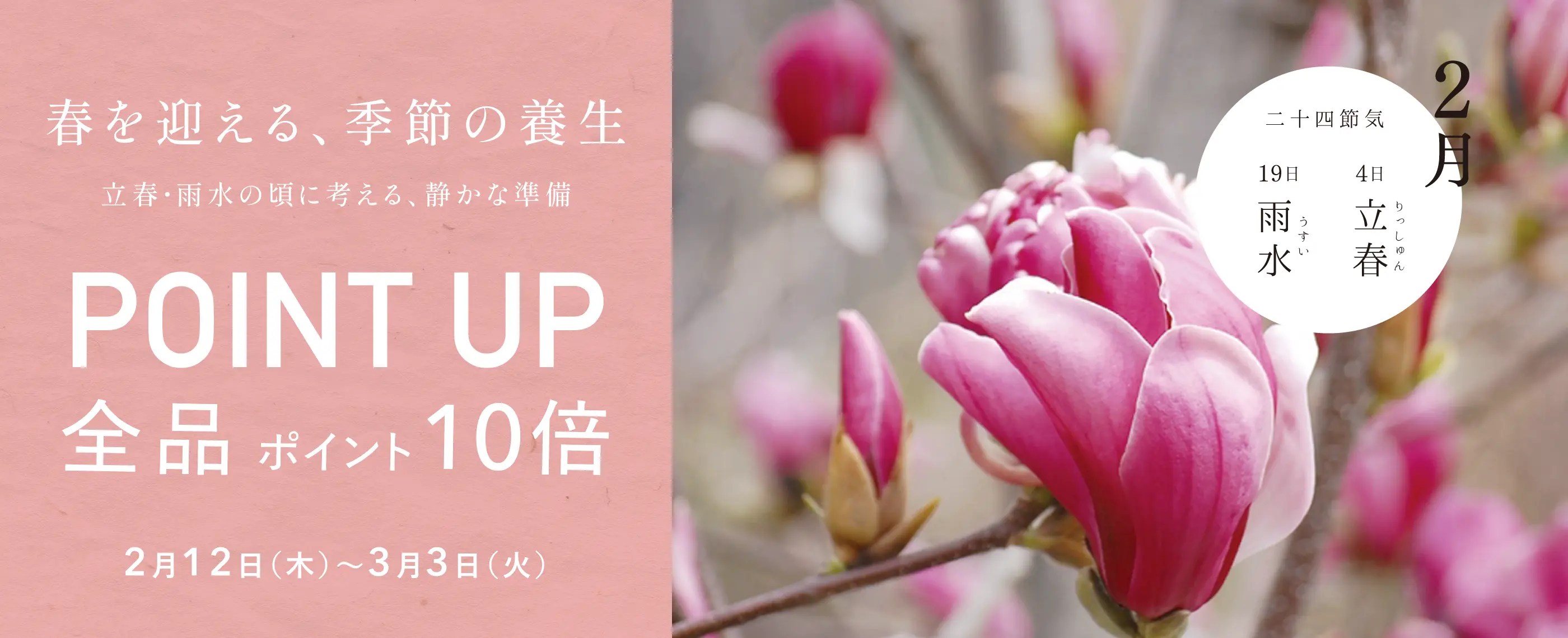 春を迎えるための準備を！（立春・雨水）ポイント10倍