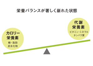 栄養バランスが著しく崩れた状態