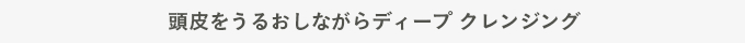 頭皮をうるおしながらディープ クレンジング